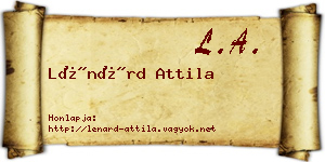 Lénárd Attila névjegykártya