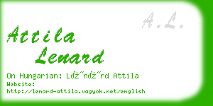 attila lenard business card